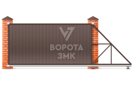 Откатные ворота на дачу 2200×3500 ЗМК-7303