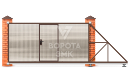 Ворота автоматические 2500×3500 с дистанционным открытием для забора ЗМК-7482