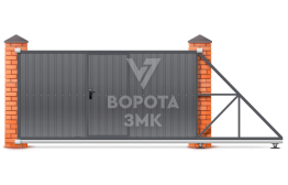 Раздвижные ворота для дачи на роликах 3500×2000 ЗМК-7183