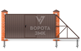 Откатные ворота из профлиста 2200×3600 ЗМК-7803