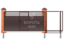 Откатные недорогие ворота для дачи 2500×3000 ЗМК-7339