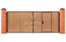 Деревянные распашные ворота 2000×2500 ЗМК-5264