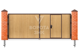 Деревянные распашные ворота 1500×3000 ЗМК-5282