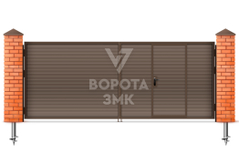Двупольные распашные ворота 3000×2750 ЗМК-4908